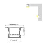 Aluminijumski led profil ugradni LT101 dimenzije