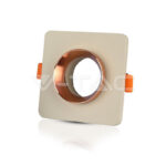 Ugradna rozetna gips metal kvadrat zlatna rose GU10 V-TAC 3121