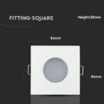 UGRADNA ROZETNA KVADRAT IP54 SKU3615 dimenzije