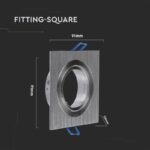 UGRADNA ROZETNA KVADRAT SKU3606 V-tac dimenzija