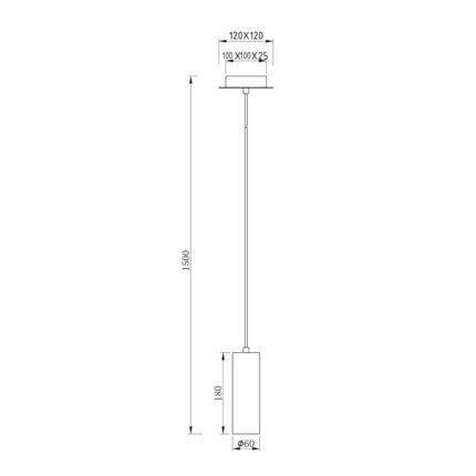 Visilica MARLEY 1xGU10 nikl mat 312400107 dimenzije