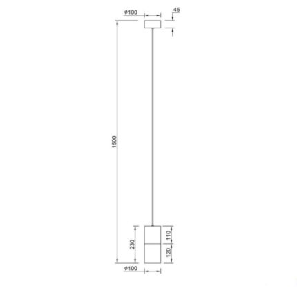 Visilica ROBIN 1xE27 crna-zlatna 310600154 dimenzije