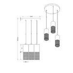 Visilica TOSH 3xE27 crna 304330332 dimenzije