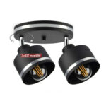 Luster 2xE27 crna-hrom 6026/2