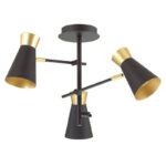 Luster 3xE27 crna-zlatna 6022/3