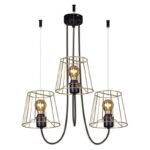 Luster visilica 3xE27 zlatna-crna 6032/3