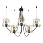 Luster visilica 5xE27 zlatna-crna 6032/5
