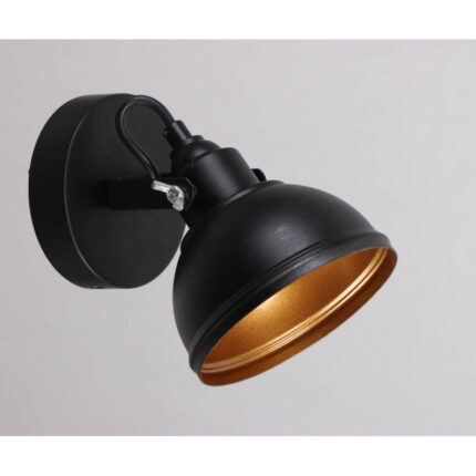 Zidna lampa rotirajuća crna-zlatna 1xE14 6020/1W