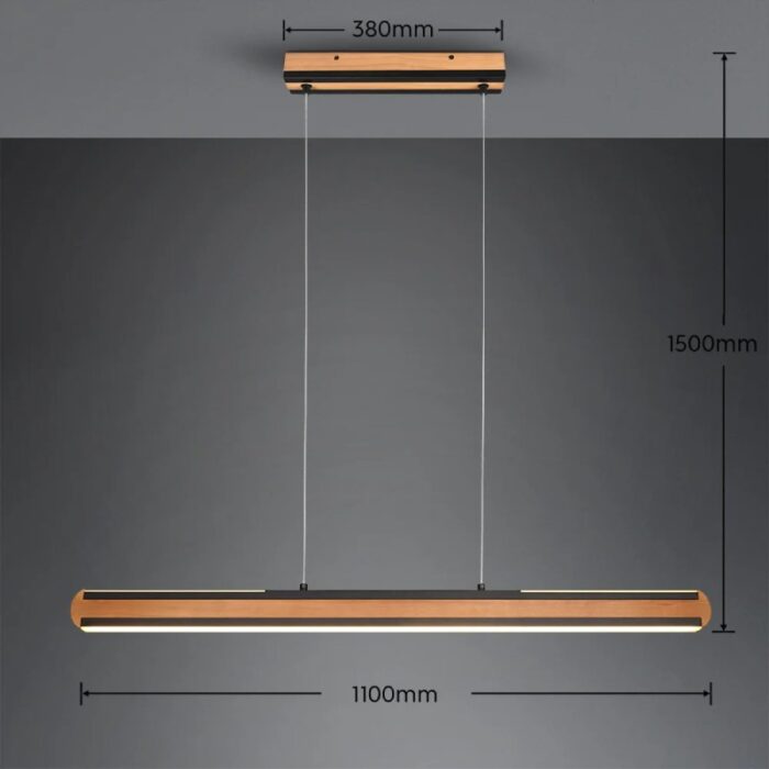 LED Visilica DEACON 1x42W crna 326610232 dimenzije