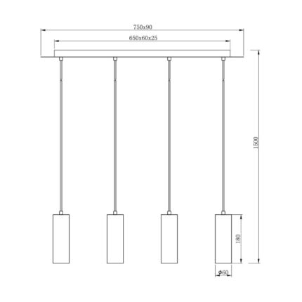 Visilica MARLEY 4xGU10 Rusty 312400424 dimenzije