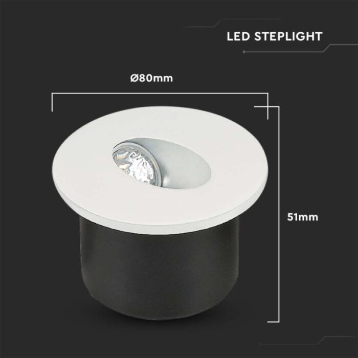UGRADNA LAMPA 3W 4000K IP20 SKU 211208 VTAC dimenzije