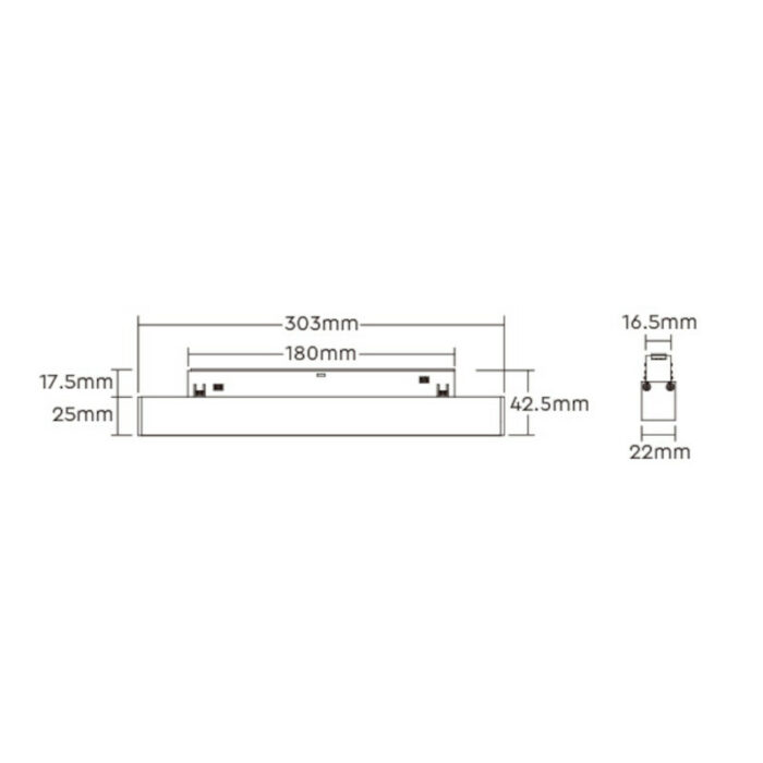 Magnetna šinska LED svetiljka difuzna Dual White MF2-12A-RF-1