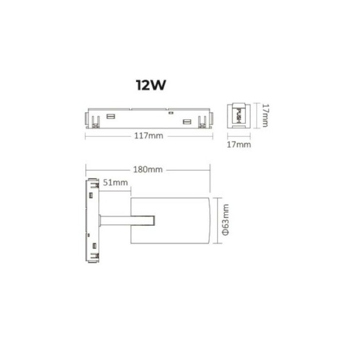 Magnetna šinska LED top svetiljka Dual White Zigbee 3.0 MS2-12B-ZR-2