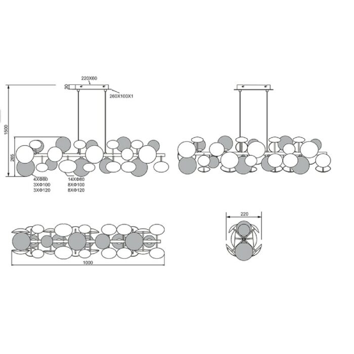 VISILICA BUBBLE 10XG9 317401079 dimenzije