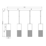 VISILICA TOSH 4xE27 304300434 dimenzije