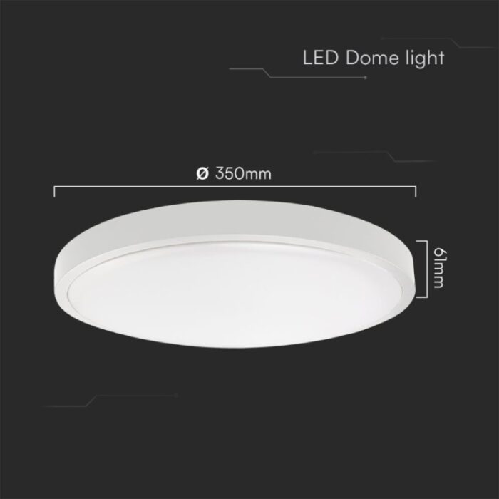 LED PLAFONJERA DOME 36W 4000K IP44 SKU 76401-24 v-tac dimenzije