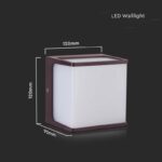 LED ZIDNA LAMPA 8W 3000K IP65 SKU 10282 dimenzije