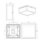 PLAFONJERA GARONNE 2XE27 IP44 601860242 dimenzije