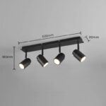 SPOT LAMPA ANGELO 4XGU10 IP44 880400432 dimenzije