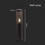 ZIDNA LAMPA 1XE27 IP44 CRNA SKU 10470 dimenzije
