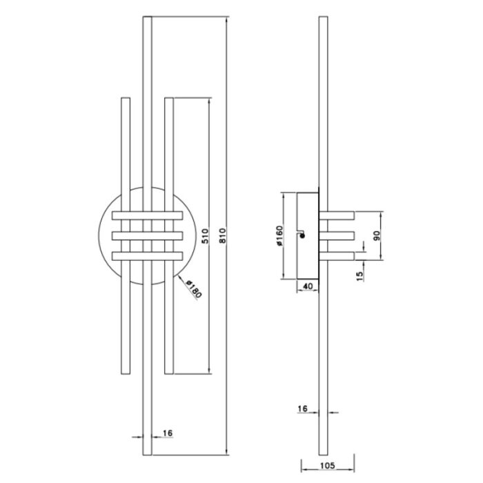 LED PLAFONJERA CINTO 20W 3000K R67873165 dimenzije