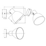 SPOT LAMPA DELUME 1XE27 R86671032 dimenzije